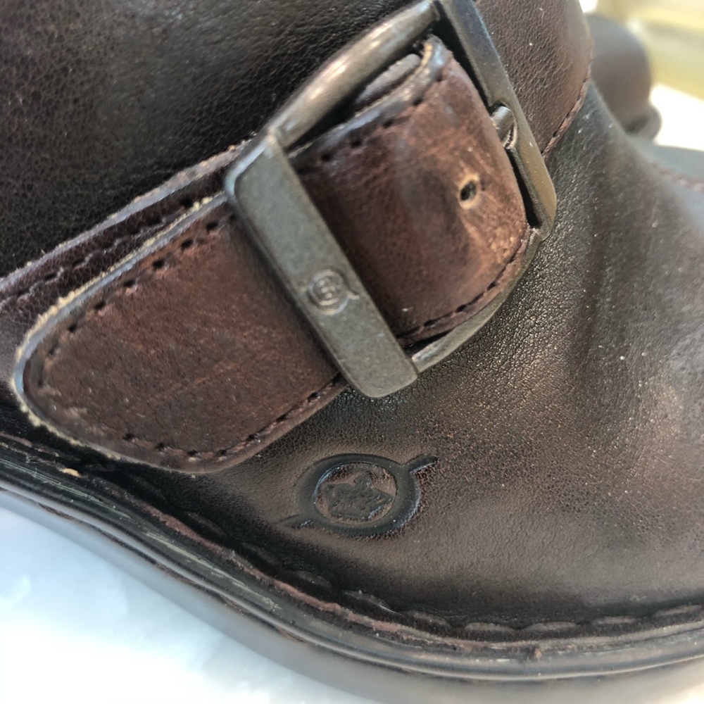 Born clogs brown leather slides Sz 8 - Picture 8 of 15